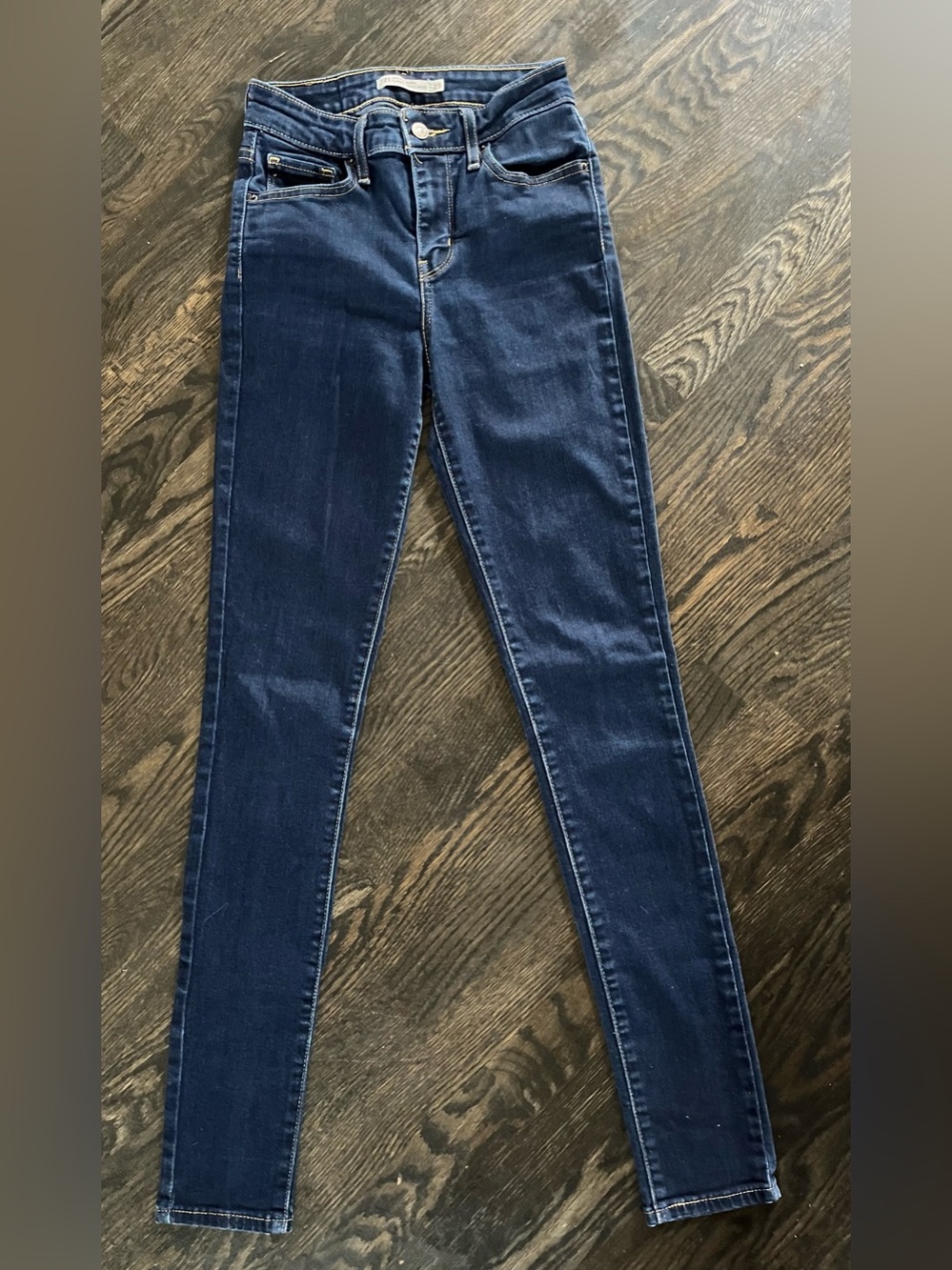 Levi’s 721 High-Rise Skinny Dark Wash Stretch Denim Jeans Size 25